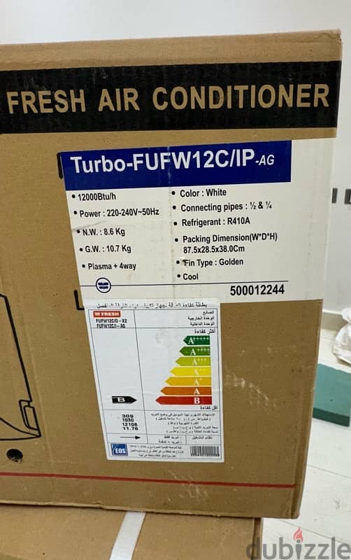 fresh air conditioner,, turbo 1.5 HP,, cool - plasma 2