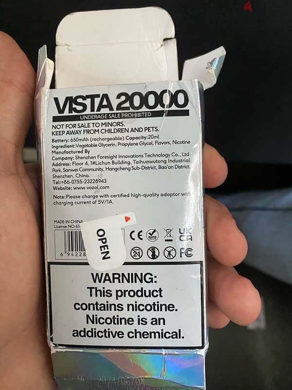 vozol 20000 puff 50 nicotine 2