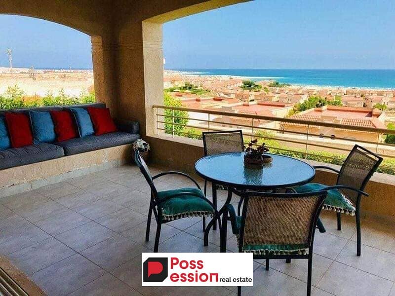 chalet 3-room for sale in Ain Sokhna, Telal El Sokhna village, with a 5% down payment, installments over 8 years, panoramic sea view, fully finished, 0