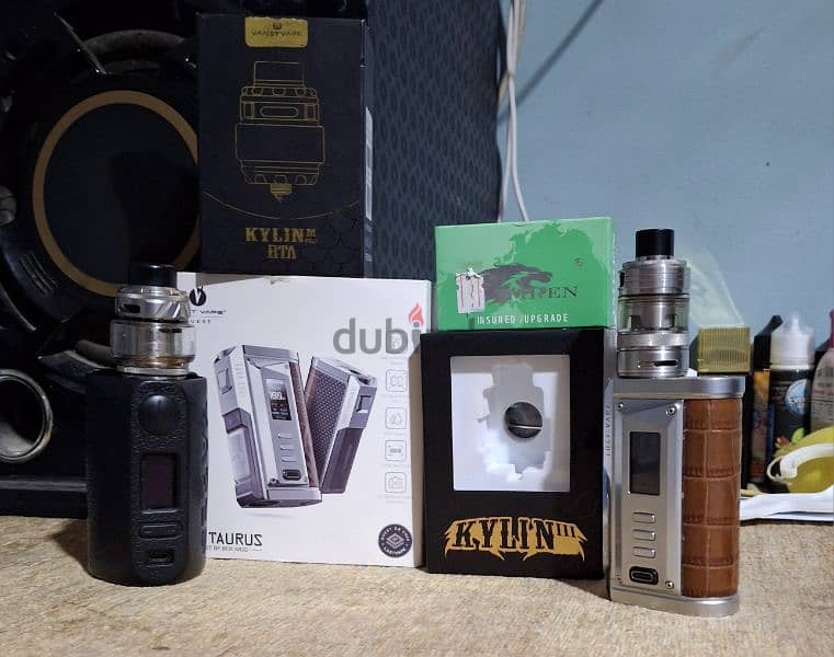 فيب بوبه+فيب lost vape+تلاته تانك واحد kylin 3واحدkylin m proواحدtppx 0