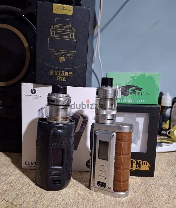 فيب بوبه+فيب lost vape+تلاته تانك واحد kylin 3واحدkylin m proواحدtppx 1