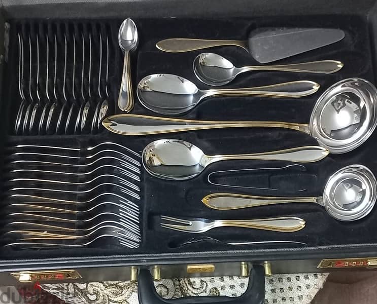 Cutlery Set Solingen Germany Gold Plated Stainless Steel 1