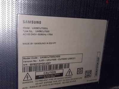 samsung 58 SMART UA58 CU7000U