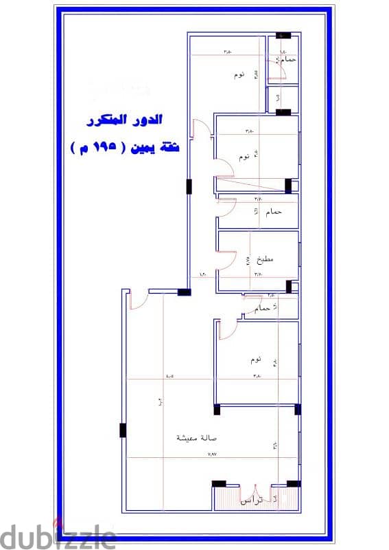 للبيع شقه مميزه 195م في مدينة الشروق الحي الاول شرق فيلات قسط 0