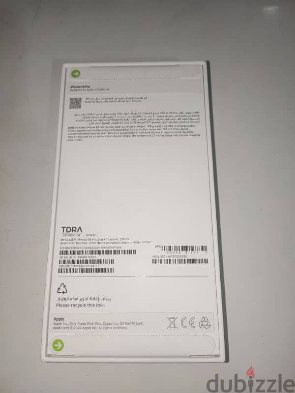 Iphone 16 pro 256gb black titanium new 1