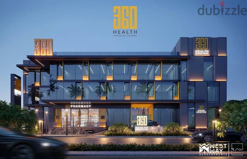 عياده ٥٠ متر للبيع بمول Health 360 علي شارع البستان مباشرة 0