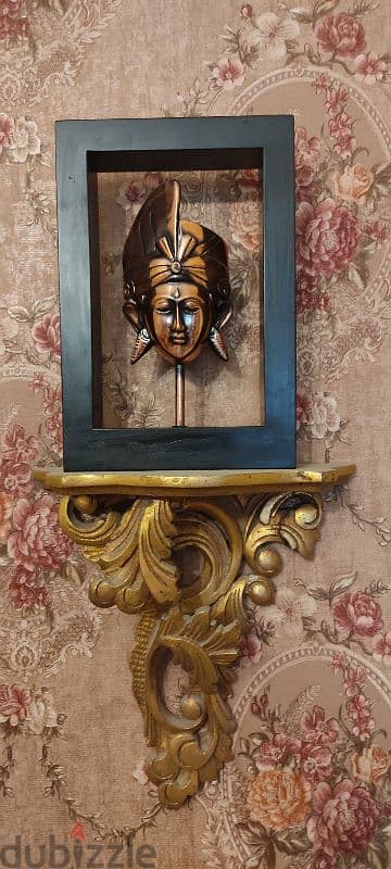 Copper mask in wooden frame 1