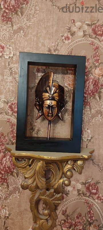 Copper mask in wooden frame 3