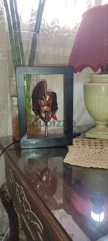 Copper mask in wooden frame 5