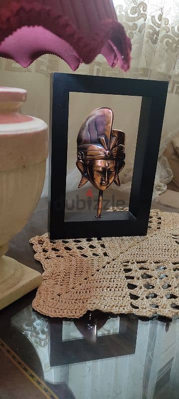 Copper mask in wooden frame 8