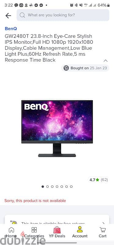 BenQ GW2480T 24 inch eye comfort بحالة ممتازة 2