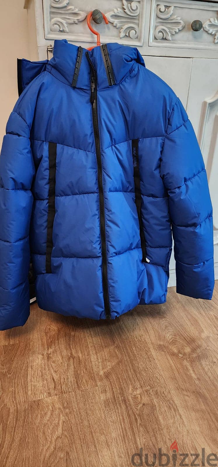 NEW Mavi Blue Puffer Jacket جاكيت مافي أزرق Waterproof 1