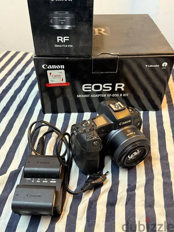 camera Canon R + Lens 50m RF + المونت الأصلي 0