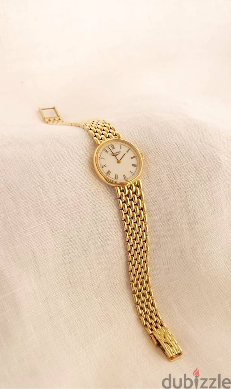 Longines Solid 18K Gold Lady's Watch - لونجين ذهب عيار 18 قيراط 2