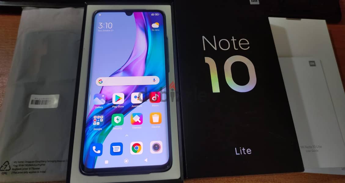 mi note 10 lite شاومي مي نوت 10 لايت زيرو بكل مشتملاته الأورجينال 9