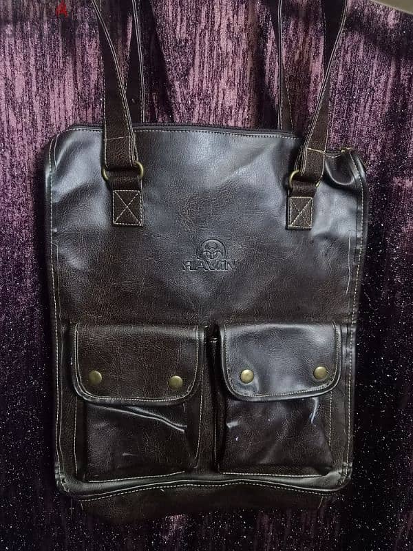 Ravin leather tote bag شنطه جلد 0