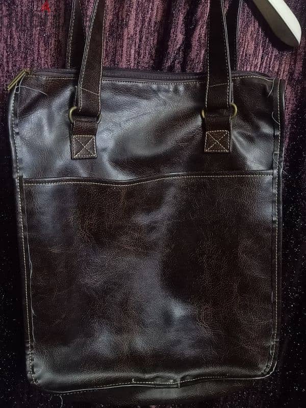 Ravin leather tote bag شنطه جلد 3