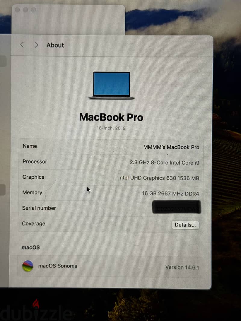 MacBook Pro 16 inch i9 2019 1TB 2