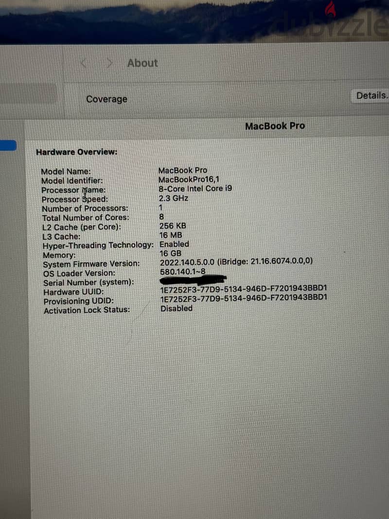 MacBook Pro 16 inch i9 2019 1TB 4