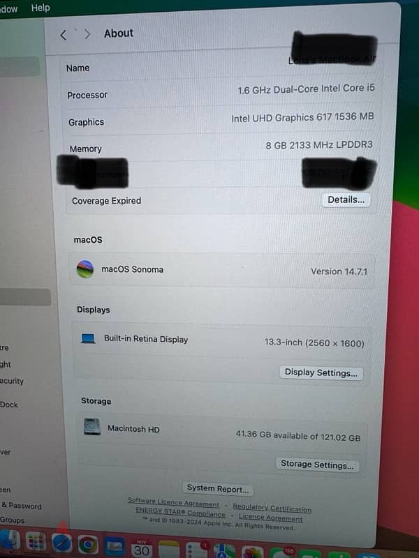 macbook air 2018 like new استخدام خفيف 0