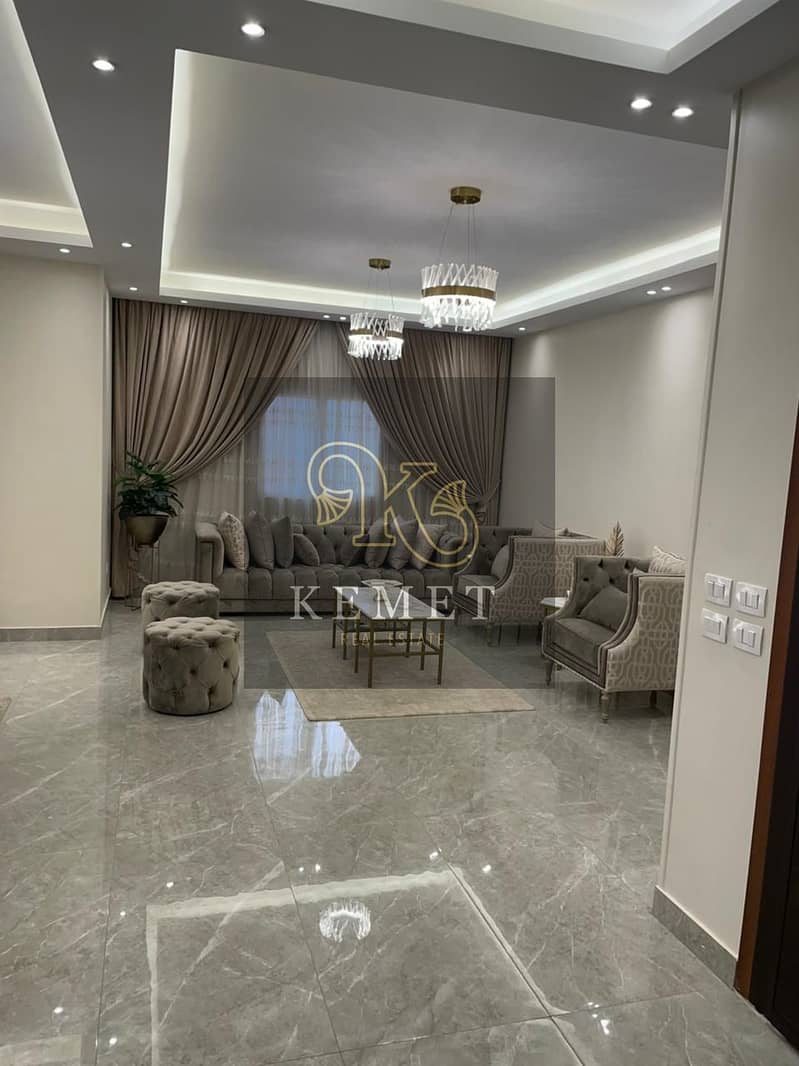 Apartment for sale, ready to move, fully finished, ultra super luxury, area 205, prime location in Banafseg, villas in Fifth Settlement 0