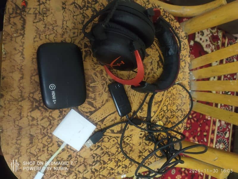 جاتو Hd60s بلص و سماعه هايبر اكس كلاود 2 وواصله تاب c من تريد لاين 0