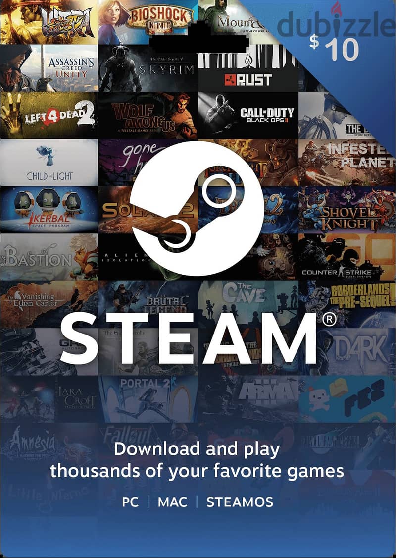 steam gift card 10$ dollars ستيم جيفت كارد 10 دولار أمريكي 0