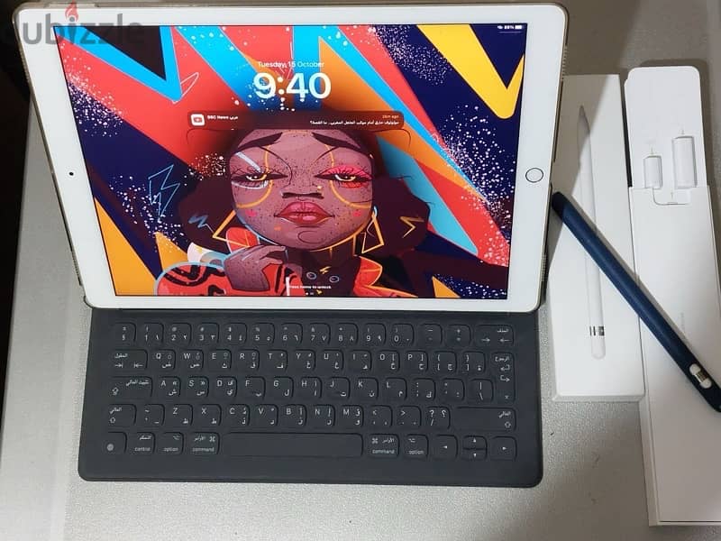 iPad Pro 2nd gen b98% like new +original keyboard & pencil 3