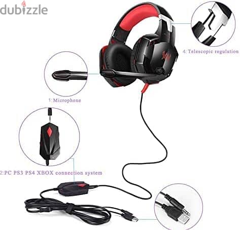 KOTION EACH GS600 Pro PC Gaming Headset Stereo Wired Headphones With 4