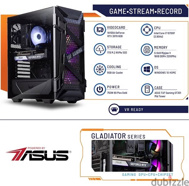 Asus TUF Gaming PC i7 RTX 3070 + Acer Curved Gaming Monitor 165Hz 0