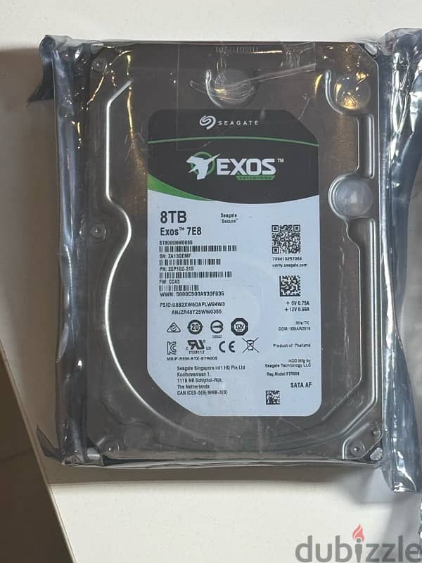 Seagate 8TB Exos 7E8 7200 rpm SATA III 3.5″ Internal HDD 5