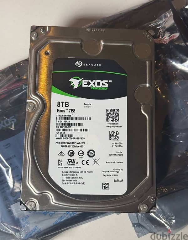 Seagate 8TB Exos 7E8 7200 rpm SATA III 3.5″ Internal HDD 7