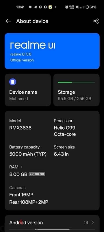 Realme 11 4G 265GB Ram 8 3