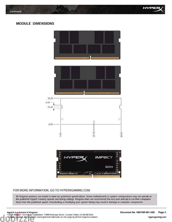 HyperX Impact 2400Mhz Laptop Ram DDR4 (16GBx2) 3