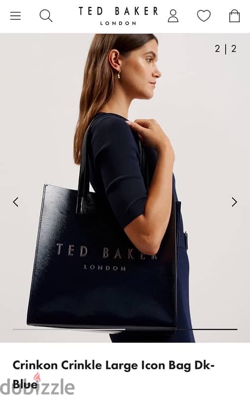 NEW TED BAKER ORIGINAL LARGE ICON TOTE DARK BLUE 1