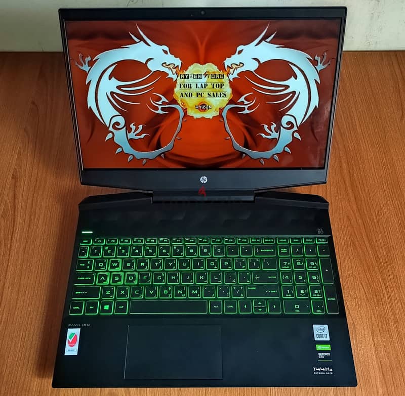 Hp Pavilion i7 10750H  GTX 1660ti 6gb Gaming LapTop  جيل عاشر 7