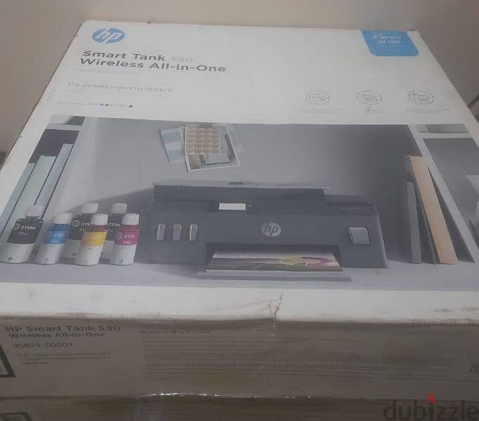 برنتر Hp smart tank 530 طباعة وتصوير وسكانر وفيدر تعتبر جديدة 1