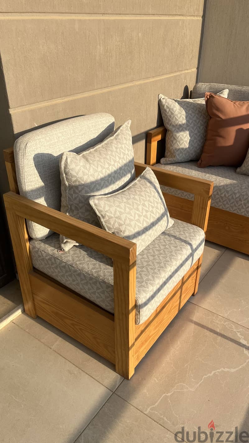 Super Comfortable & Durable Outdoor Set - Natural Wood 2