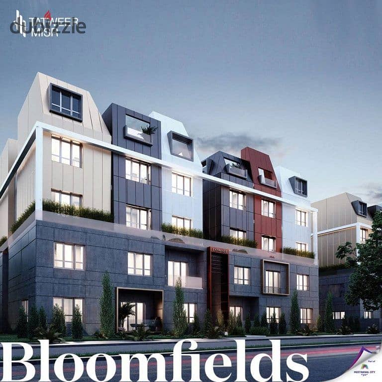 own an apartment with a unique view for sale in Bloomfields Compound, Mostakbal City. 0