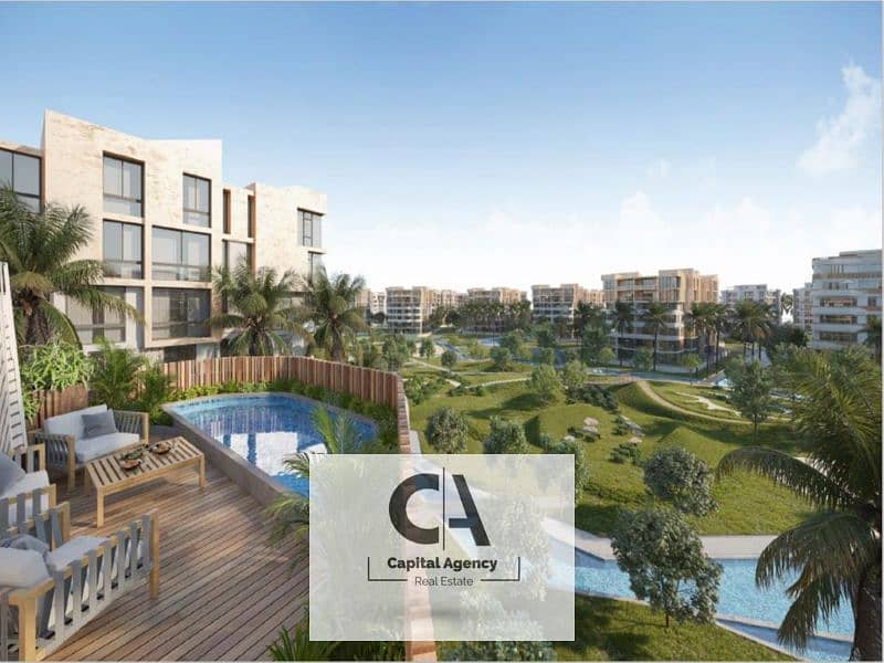 A fully finished two-bedroom apartment directly in front of Madinaty in Bloomfields Compound Offer Tatweer Misr, delivery soon, with only 5% down paym 0