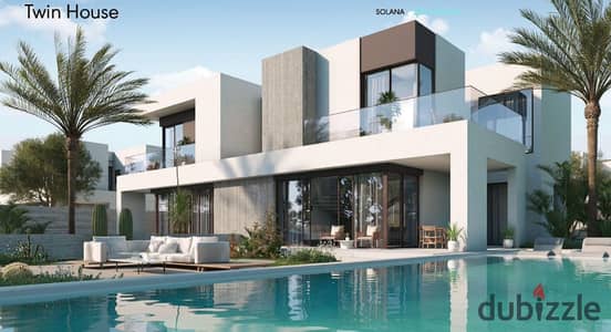 Finished villa with a private pool, open view in Solana Sheikh Zayed, next to SODIC SOLANA BY ORA on Dabaa Axis