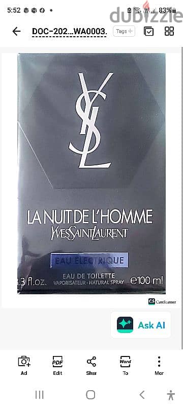 new perfume la nuit de l'homme eau électrique