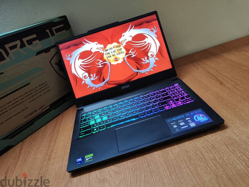 Msi Cyborg Ai RTX 4060 8gb  Ultra 7 155h gaming laptop 15 جيل 2