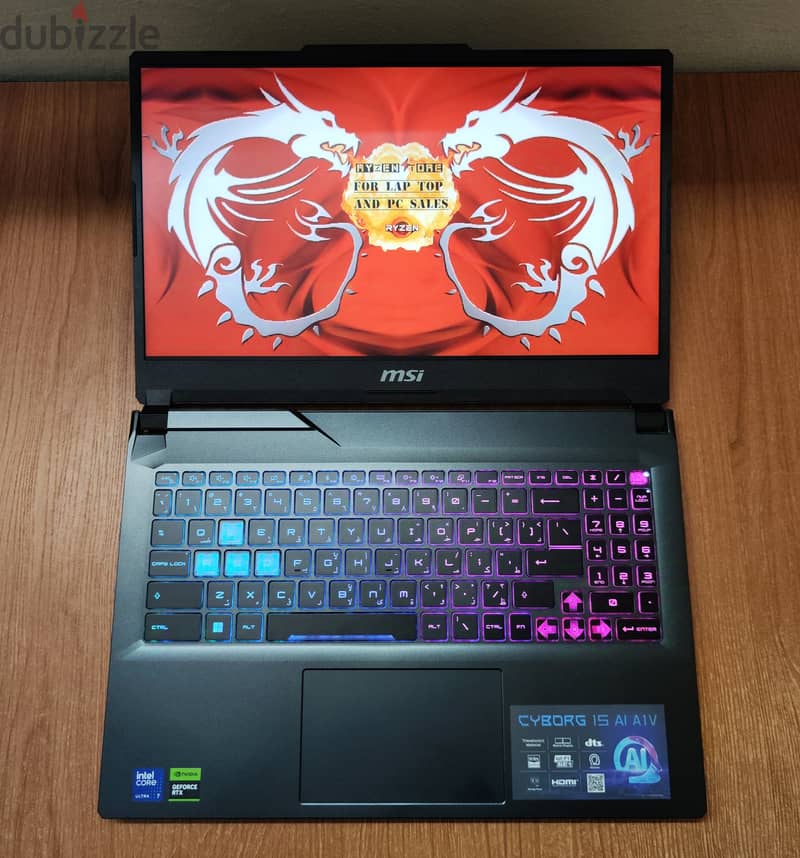 Msi Cyborg Ai RTX 4060 8gb  Ultra 7 155h gaming laptop 15 جيل 4