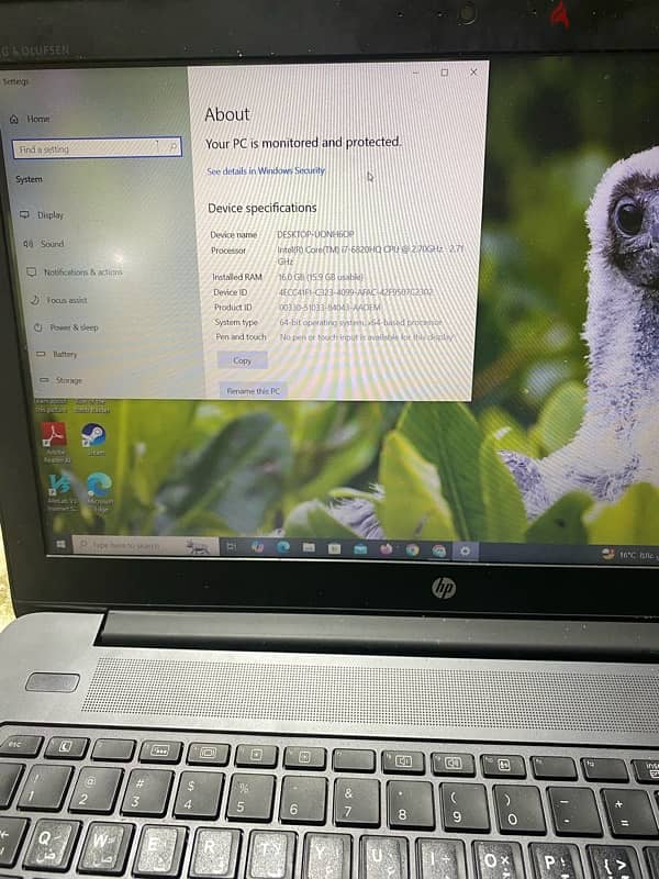 لاب توب hp icore7 6820HQ ram 16gb 512ssd بحالة جيدة 0