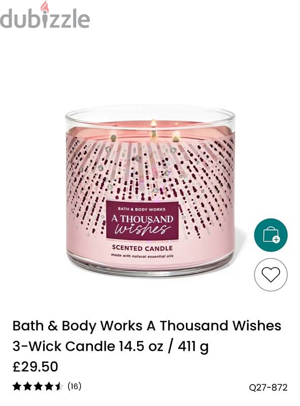 Thousand Wishes scented Candle- Bath and Body Works 0