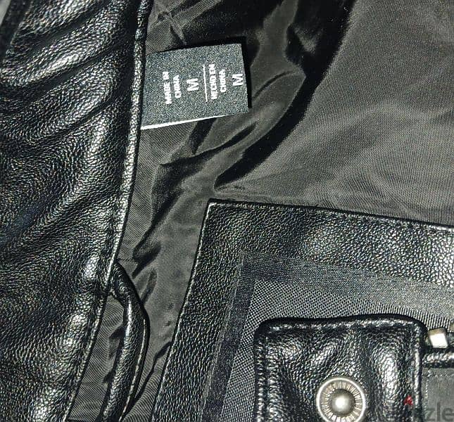 DKNY Men's Leather Jacket Size Medium NEW جاكيت جلد للرجال جديد 8