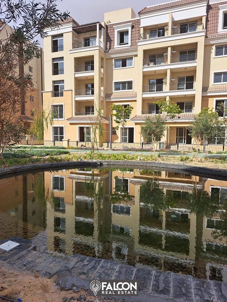 For sale, an apartment with a garden, immediate delivery, in Sarai Compound, New Cairo, next to Madinaty 0