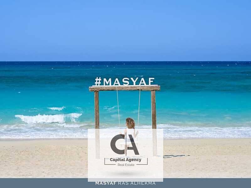 Ground chalet, first row, overlooking the lagoon, fully finished, in M ​​Square Resort, with a 5% down payment and a 35% cash discount | Masyaf 0