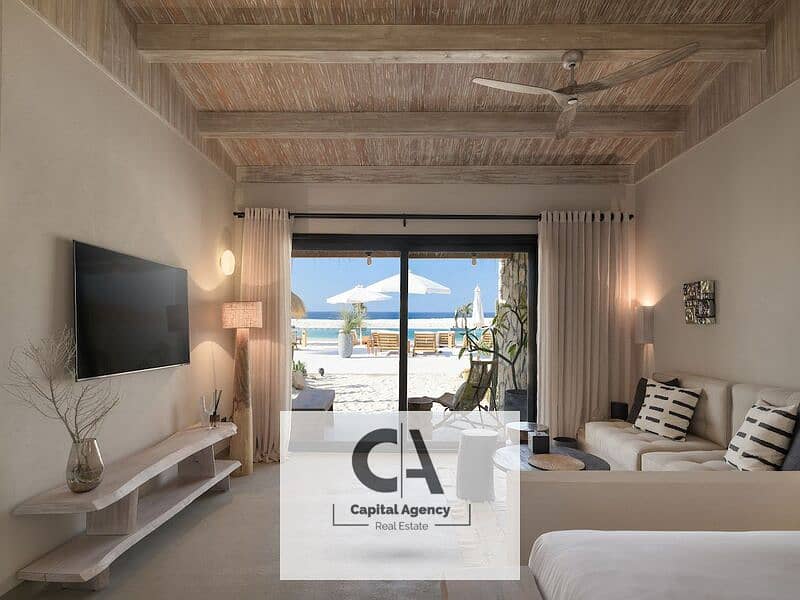 Ground chalet, first row, overlooking the lagoon, fully finished, in M ​​Square Resort, with a 5% down payment and a 35% cash discount | Masyaf 0